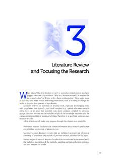 Literature Review and Focusing the Research