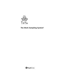 The Work Sampling System