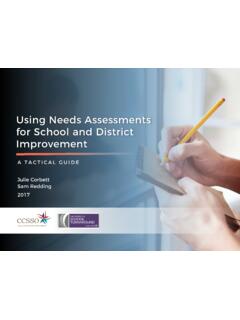 Using Needs Assessments for School and District …