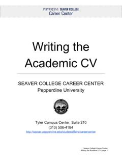 Writing the Academic CV - Pepperdine University