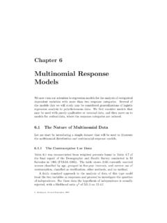 Multinomial Response Models