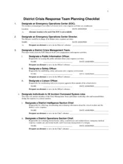 District Crisis Response Team Planning Checklist - …