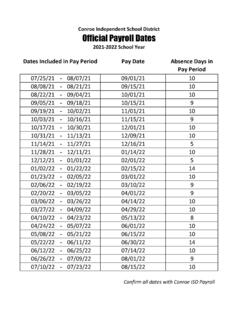 Conroe Independent School District Official Payroll Dates
