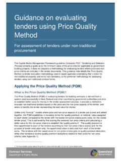 Guidance on evaluating tenders using Price Quality Method