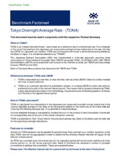 Tokyo Overnight Average Rate (TONA) Factsheet