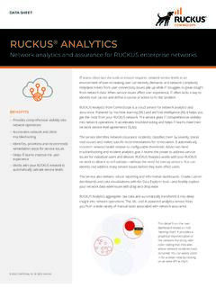 RUCKUS Analytics Data Sheet - CommScope