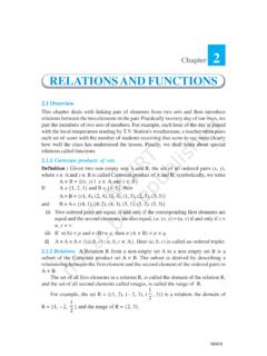 RELATIONS AND FUNCTIONS - NCERT