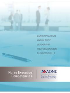AONL Nurse Executive Competencies