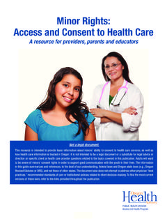 Minor Rights: Access and Consent to Health Care - Oregon