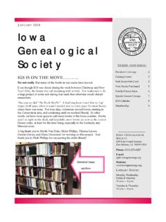 JANUARY 2014 Iowa Genealogical Society