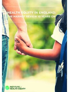 HEALTH EQUITY IN ENGLAND