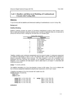 Lab 3 : Dataflow and Behavioral Modeling of Combinational ...