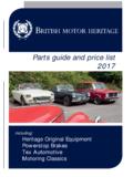 Parts guide and price list 2017 - British Motor Heritage