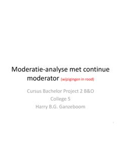 Moderatie-analyse met continue moderator …