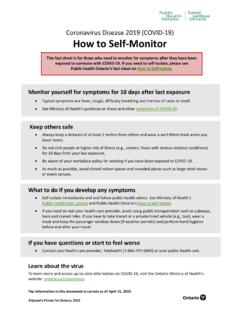 COVID-19: How to Self-Monitor - Public Health Ontario