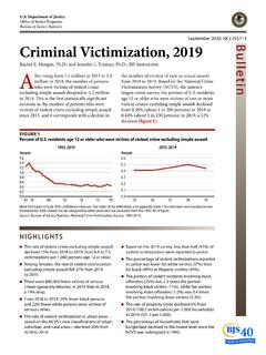 Criminal Victimization, 2019