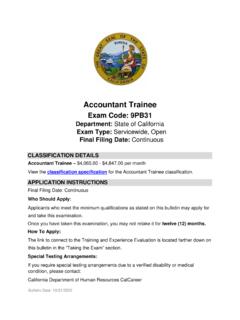 This is an exam bulletin for Accountant Trainee - California