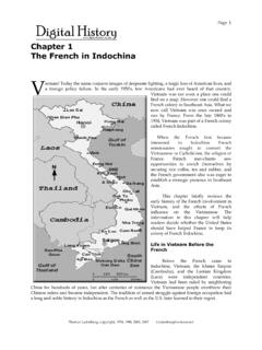 Chapter 1 The French in Indochina - UH - Digital History