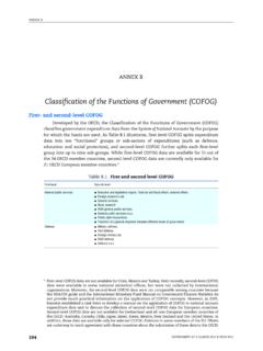 Classification of the Functions of Government …