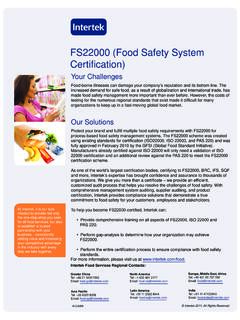 FS22000 (Food Safety System Certification) - Intertek