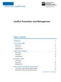 PRACTICE GIDELINE Conflict Prevention and Management