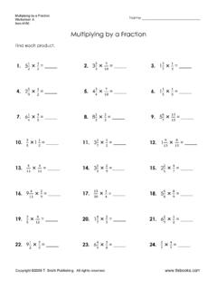 Multiplying by a Fraction Worksheet A - Sixth …