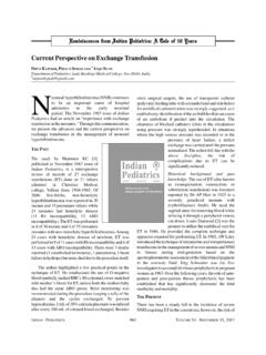 Current Perspective on Exchange Transfusion - Indian …