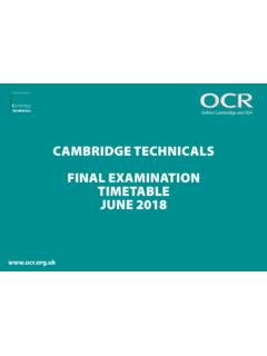 Cambridge Technicals June 2018 Final examination …