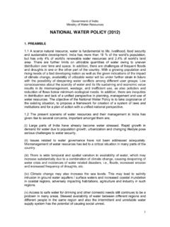 NATIONAL WATER POLICY (2012)