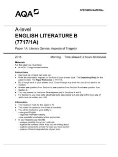 A-level ENGLISH LITERATURE B (7717/1A) - filestore.aqa.org.uk
