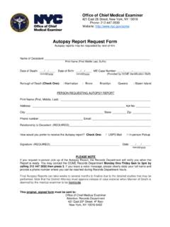 Autopsy Report Request Form - New York City