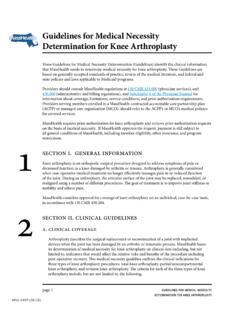 Guidelines for Medical Necessity Determination for Knee ...