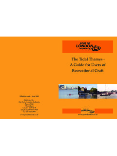 The Tidal Thames - A Guide for Users of Recreational Craft