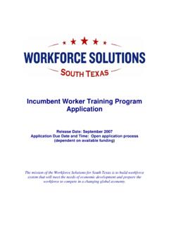 Incumbent Worker Training Program Application