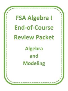 FSA Algebra I End-of-Course Review Packet