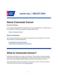About Colorectal Cancer