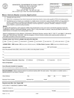 Motor Vehicle Dealer License Application - Minnesota
