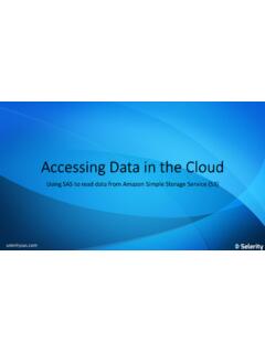 Accessing Data in the Cloud - SAS