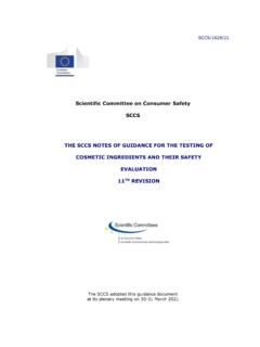 Scientific Committee on Consumer Safety SCCS THE SCCS ...