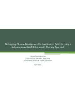 Optimizing Glucose Management in Hospitalized Patients ...