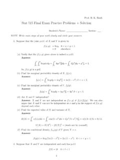 Stat 515 Final Exam Practice Problems + Solution