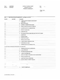 Probate Checklist - Home | 15th Circuit