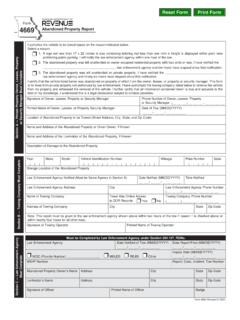 Form 4669 - Abandoned Property Report - Missouri