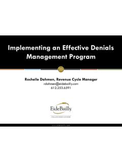 Implementing an Effective Denials Management Program