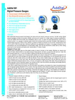 Additel 681 Digital Pressure Gauges