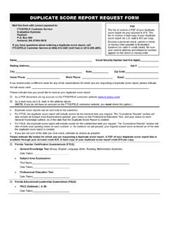 FTCE/FELE Duplicate Score Report Request Form