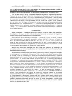 NORMA Oficial Mexicana NOM-179-SSA1-2020, Agua para …