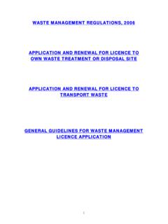 WASTE MANAGEMENT REGULATIONS, 2006 APPLICATION …