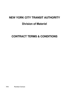 NEW YORK CITY TRANSIT AUTHORITY Division of Materiel ...