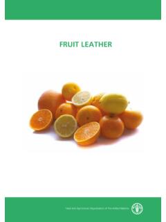 FRUIT LEATHER - Food and Agriculture Organization